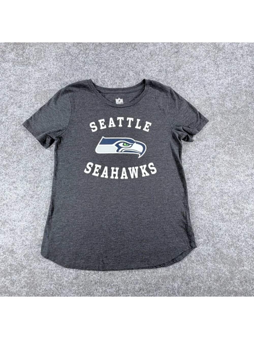 NFL Team Apparel Seattle Seahawks Victory Arch T-Shirt Womens M Heather Gray